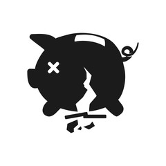 broke savings moneybox vector icon illustration graphic design