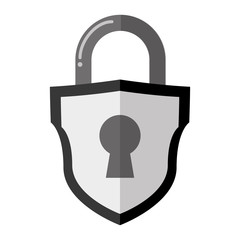 padlock security shield vector icon illustration graphic design