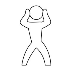 man silhouette nervous vector icon illustration graphic design