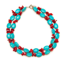 Jewellery necklace isolated on the white background