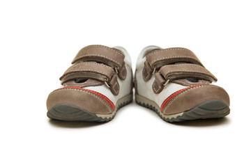 Baby shoes isolated on the white background