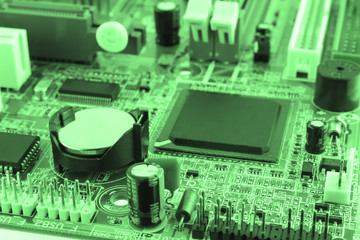 Circuit board. Electronic computer hardware technology. Motherboard digital chip. Tech science background. Integrated communication processor. Information engineering component.