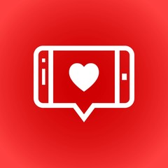 message or love chat on smartphone icon stock vector illustration flat design