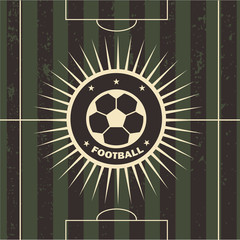 vector illustration of football emblem football field