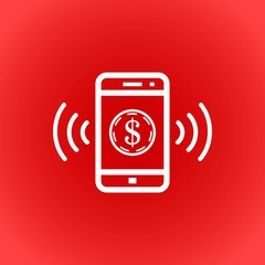 phone and money icon stock vector illustration flat design