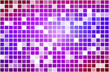 Pink purple blue occasional opacity mosaic over white