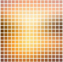 Yellow coral pink black rounded mosaic background over white square