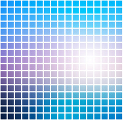 Blue shades pink rounded mosaic background over white square