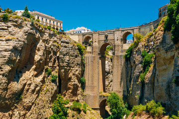 The New Bridge Puente Nuevo in Ronda, Province Of Malaga, Spain