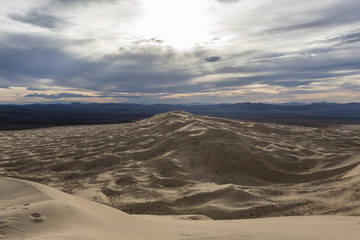 Fototapeta na wymiar View of Kelso Sand Dunes wilderness area at the Mojave National Preserve in Southern California.