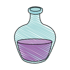 color crayon stripe cartoon rounded glass bottle essential oil for spa massage vector illustration