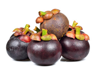 Mangosteen isolated on the white background