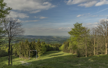 Ski slope with ski lift on Jedlova hill