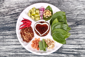 Fototapeta na wymiar Leaf-Wrapped Bite-Size Appetizer, Miang Kum