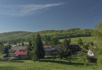 Nice sunny morning in village