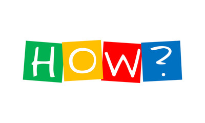 how, question in colorful rotated squares