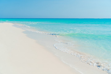 Perfect white sandy beach with turquoise water
