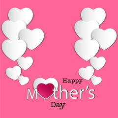 abstract pink background with cut paper heart. Vector illustration