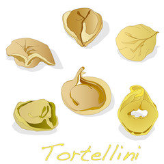 Tortellini Italian illustration isolated