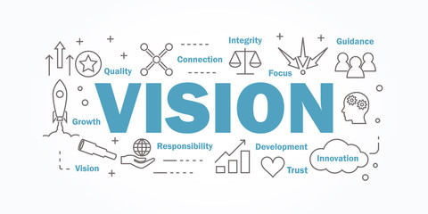 Vector banner flat design in vision concept.