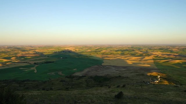 Time lapse that the shadow of wheat field in Palouse Steptoe Butte is breaking in USA.