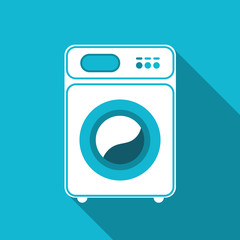 Washing machine isolated. Front view, close-up