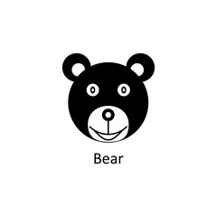 Funny bear icon. Silhouette vector icon