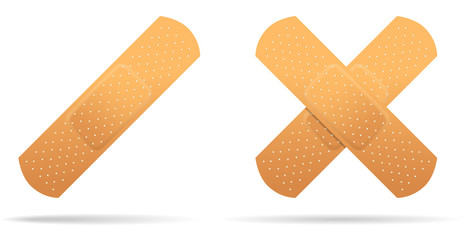 Adhesive plaster medical. Isolated object on white background. Vector.