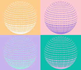 Pastel Color Circle Haft Tone Abstract Background Vector