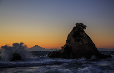 名無谷海岸夕日