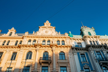Riga, Latvia. Art Nouveau Building Designed By Mikhail Eisenstein