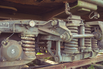Close-up of an amusement park train.