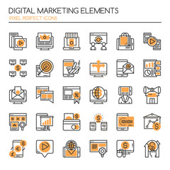 Digital marketing Elements  , Thin Line and Pixel Perfect Icons