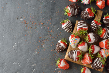 Strawberries covered with chocolate