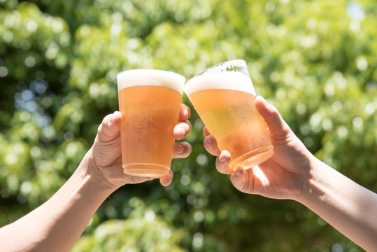 ビールで乾杯