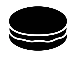 Rolgordijnen Macaroon or macaron sweet meringue confection flat vector icon for food apps and websites © martialred
