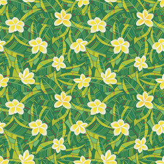 Frangipani seamless pattern