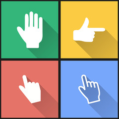 Hand icon set.