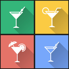 Cocktail icon set.
