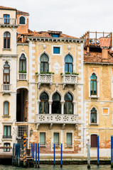 Fototapeta na wymiar The palace where Desdemona lived,Italy,Venice,21 May 2017,panorama of Venice,Palace Kontarini-Pheasant was built at the end of the 15th century, according to the Venetian popular rumor, lived here Des