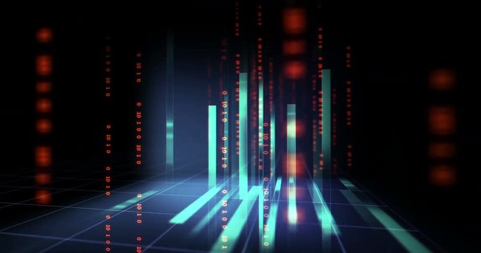 futuristic digital code number abstract background, represent  coding technology and programming languages.Loopable 4k footage.

