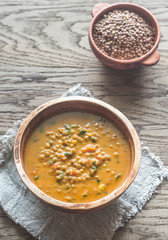 Obraz na płótnie Canvas Two bowls of lentil curry