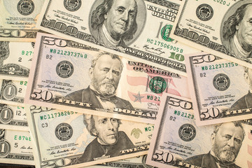 American dollar bills  background