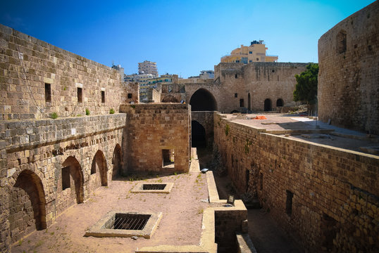 Panorama of Citadel of Raymond de Saint-Gilles aka Pilgrim Hill in Tripoli, Lebanon