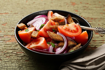Vegan fresh tomatoes salad