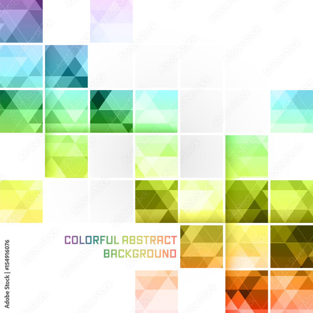 Poster colorful abstract vector background. square mosaic pattern.