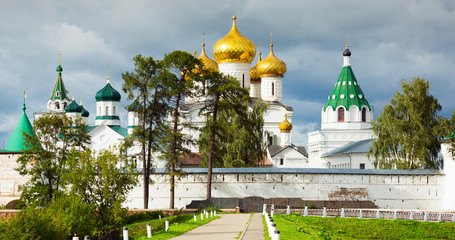 Male Ipatievsky Monastery at cloudy day in Kostroma, Russia