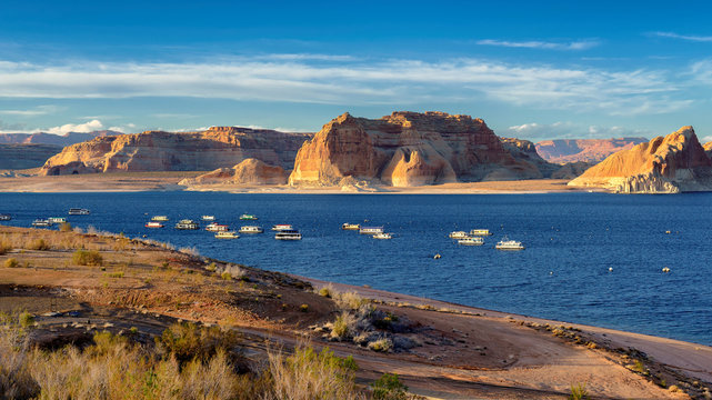 Sunset at Lake Powell, Arizona.