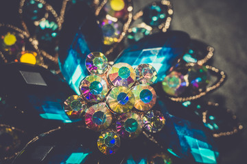 Blue Flower Shaped Brooch Filtered