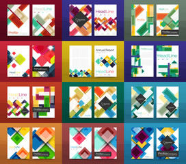Set of a4 business brochures or annual report covers